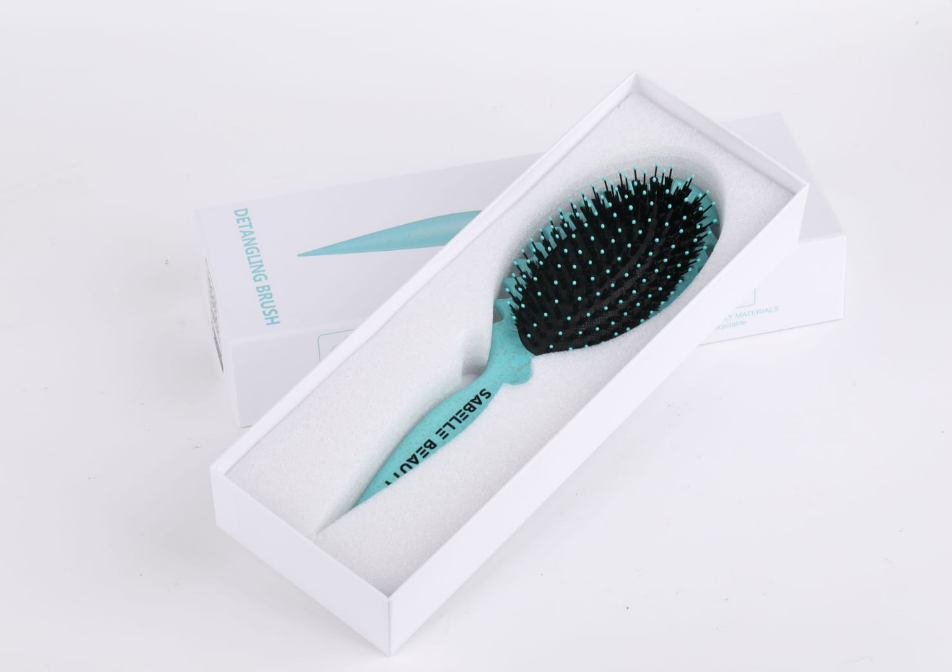 Detangling Brush Wheat Straw Handle and Nylon Bristle