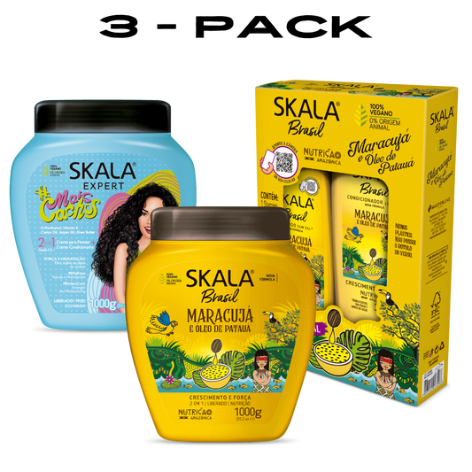 3PK - Maracuja + Mais Cachos + Maracuja Shampoo & Conditioner Kit